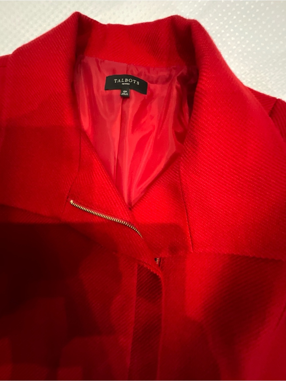 Talbots Red Cropped Wool-Blend Jacket - Picture 2 of 4